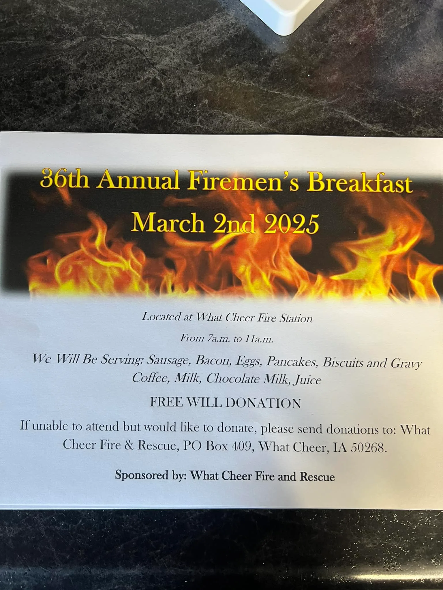 Annual Fireman’s Breakfast
